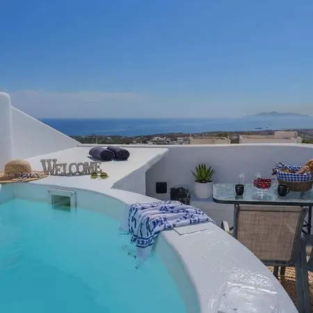 Feriehus Afrodite Sea View Beauty With Rooftop Jacuzzi Fira (Santorini)